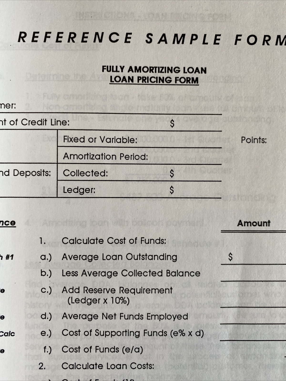 Vtg “Loan Pricing Guide” Bank One, Youngstown, OH January 1993, 32pgs
