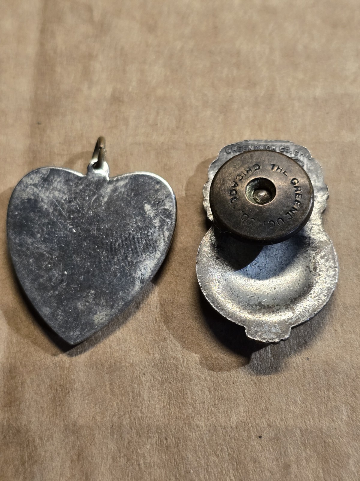 Vintage Hardware Mutual Safe Driving Award 4 Years Pin And Sweetheart Pendant.
