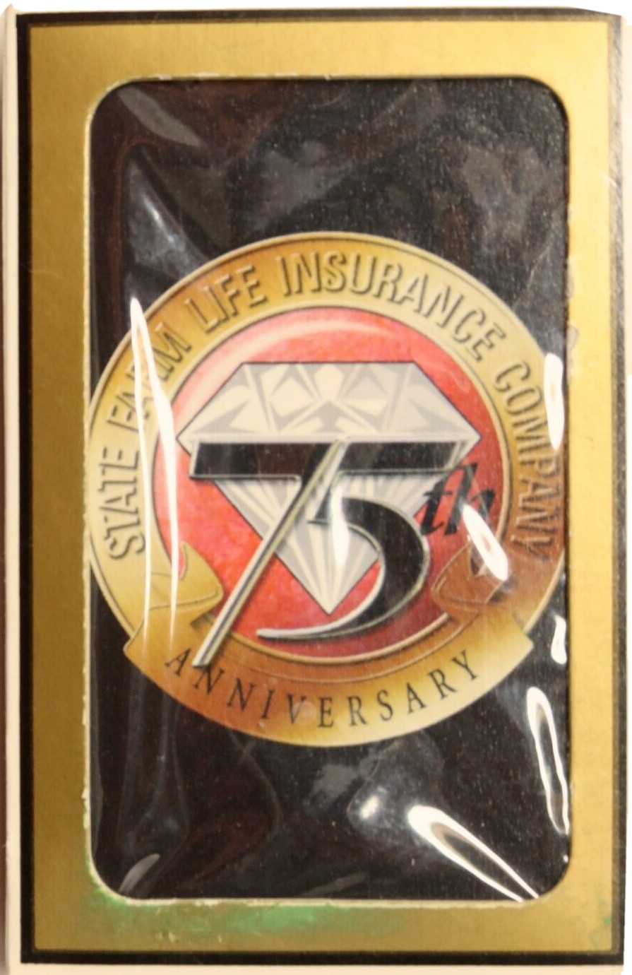 State Farm Mutual Insurance 75th Anniversary Tin Playing Cards Gold Cover