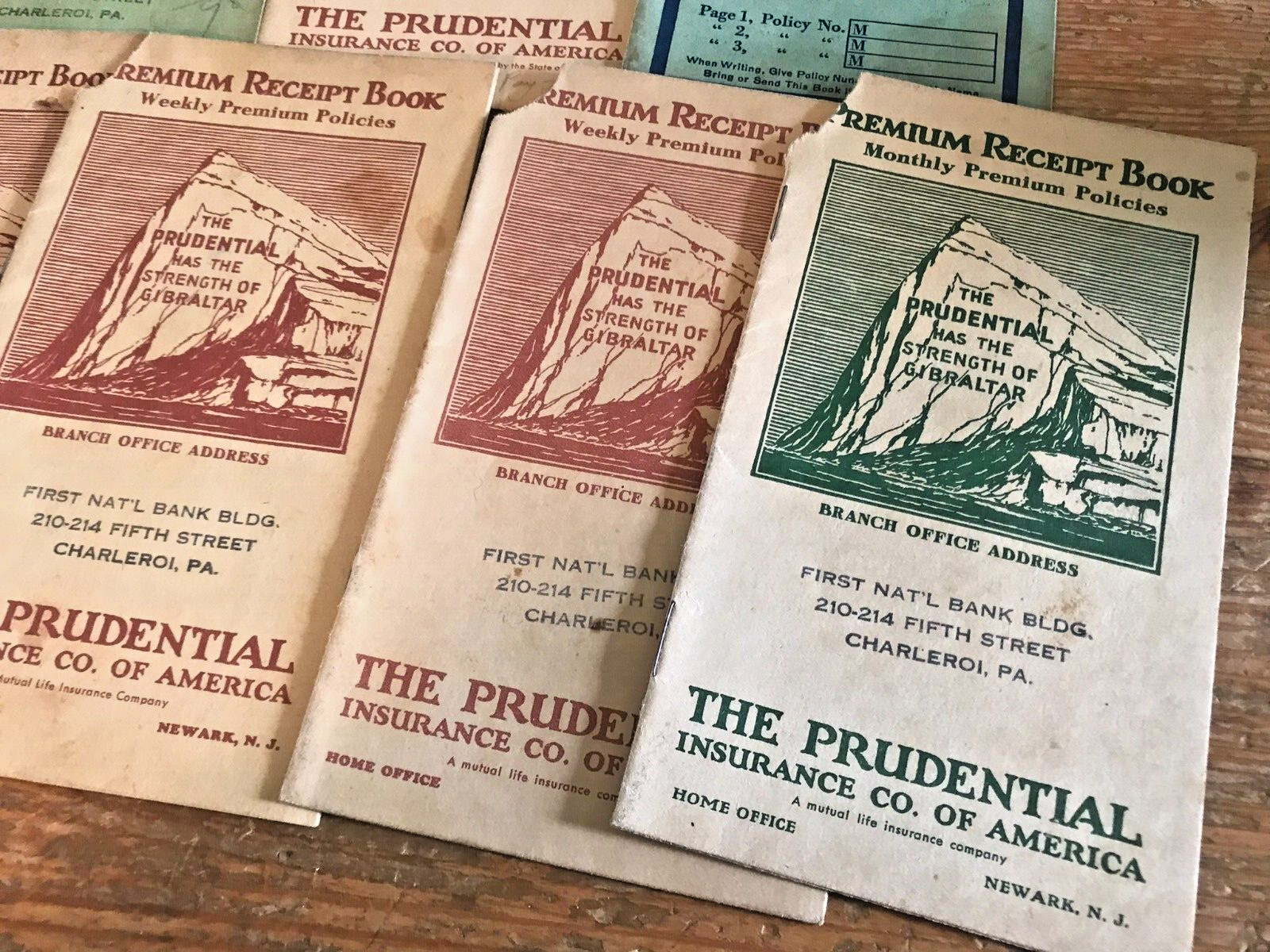 The Prudential Insurance Premium Receipt Payment Books 1930s 1940s Advertising