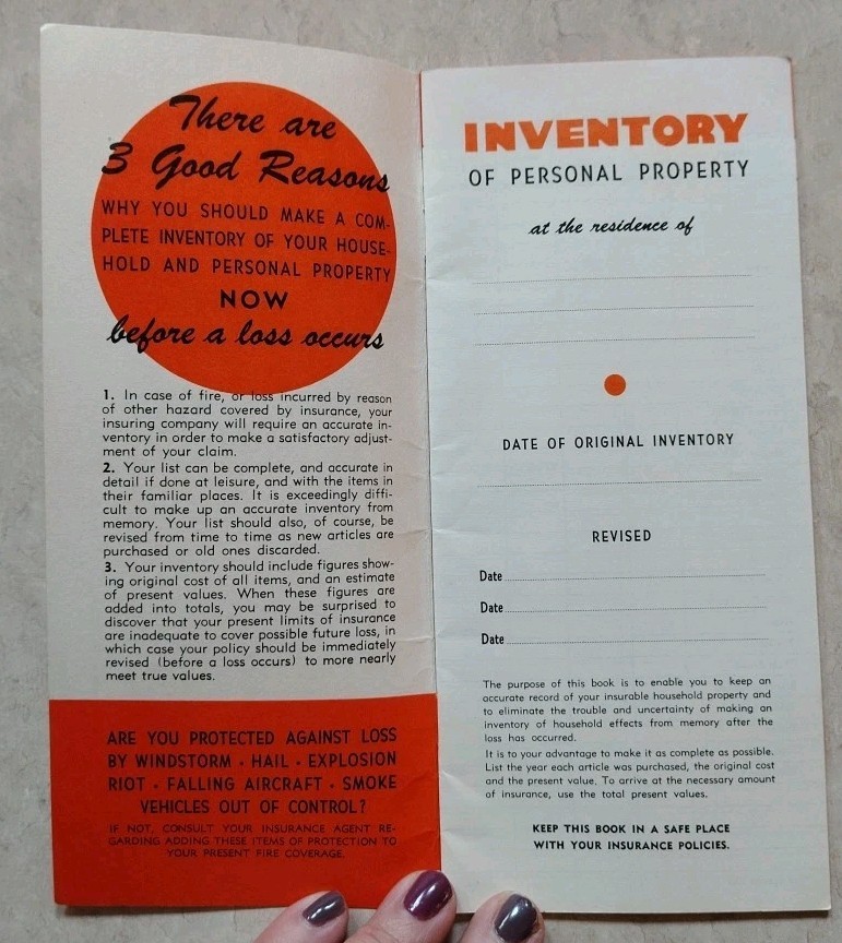 Vintage Household Inventory, Lawn Maintenance and Common Sense Travelers Expense