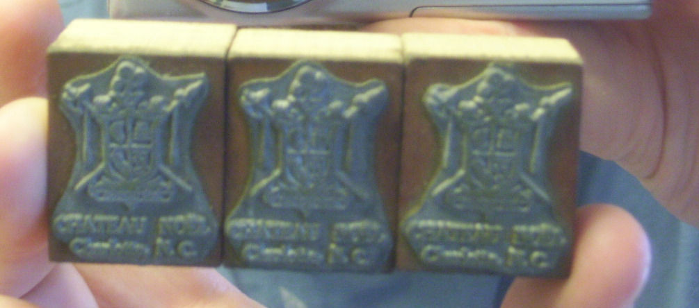 Lot of 3 Chateau Noel Small Ink Stamper Stamps Charlotte North Carolina