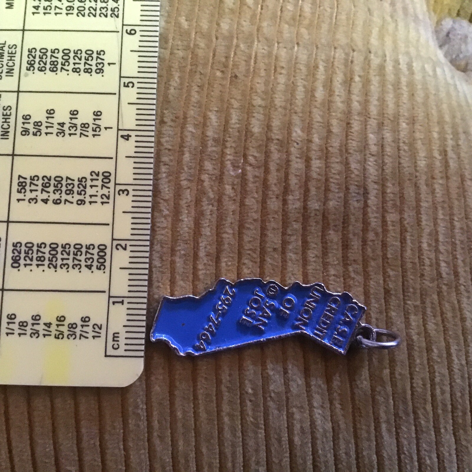 vintage california pendant = blue color =san jose CASE credit union circa 1959