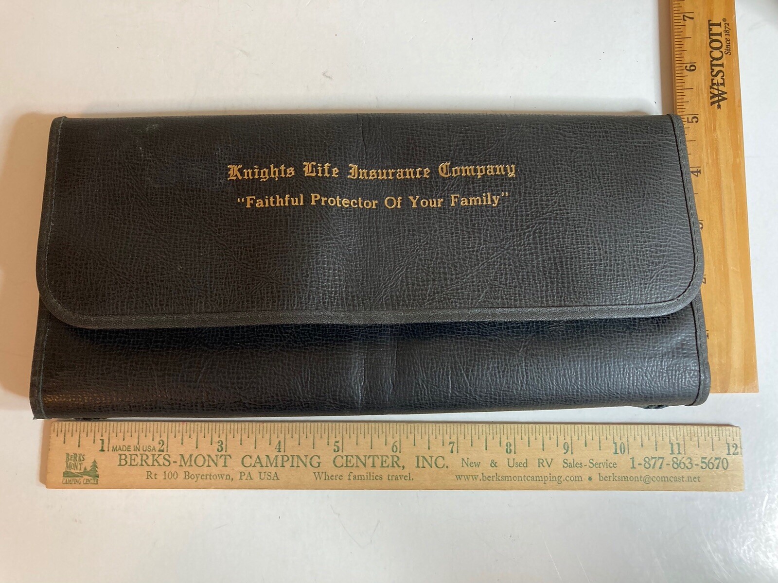 Vintage Knights Life Insurance Co. Document Holder w/ Envelopes