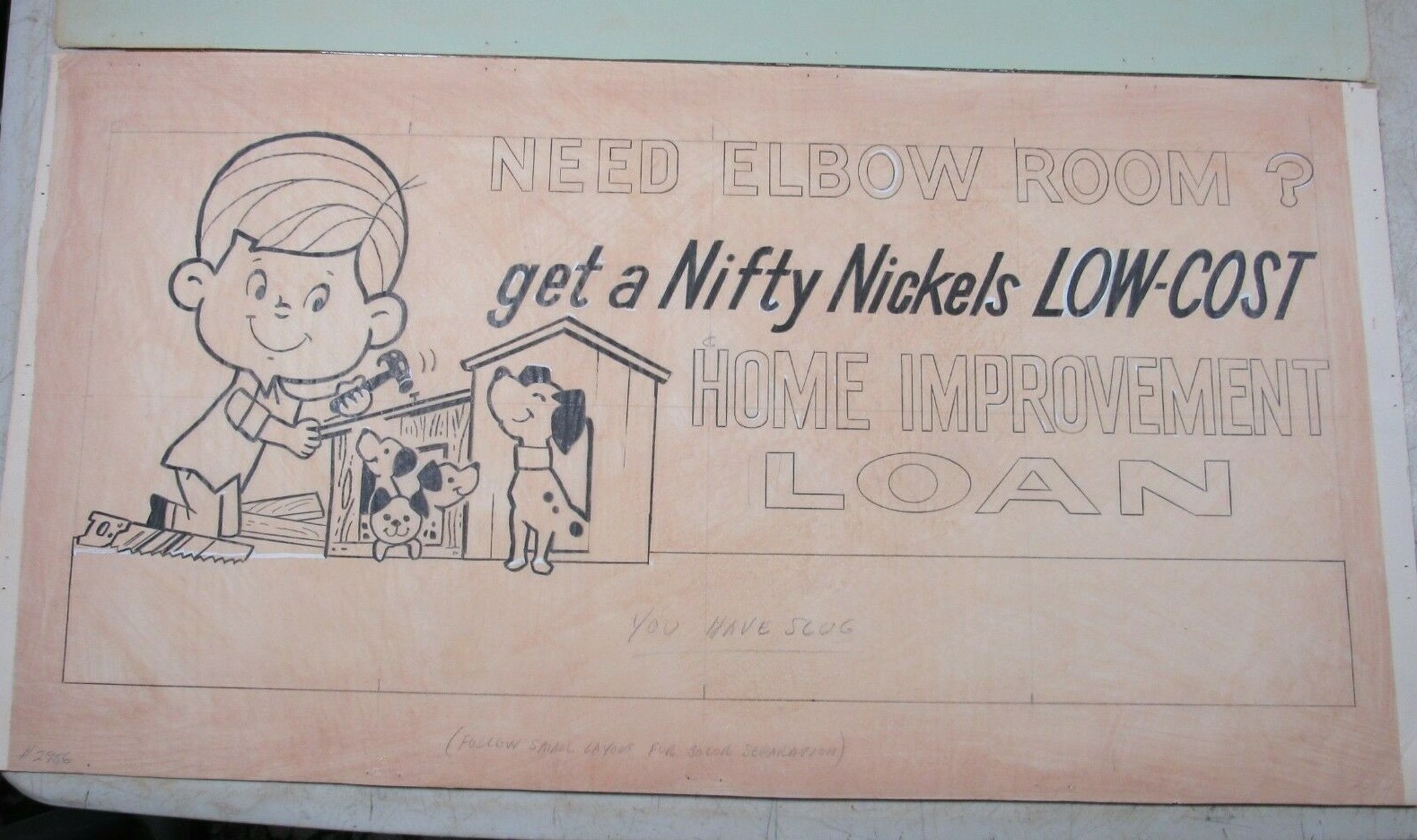 Vintage 1960s/70s Original Advertising Art 1st National Bank Harford County MD