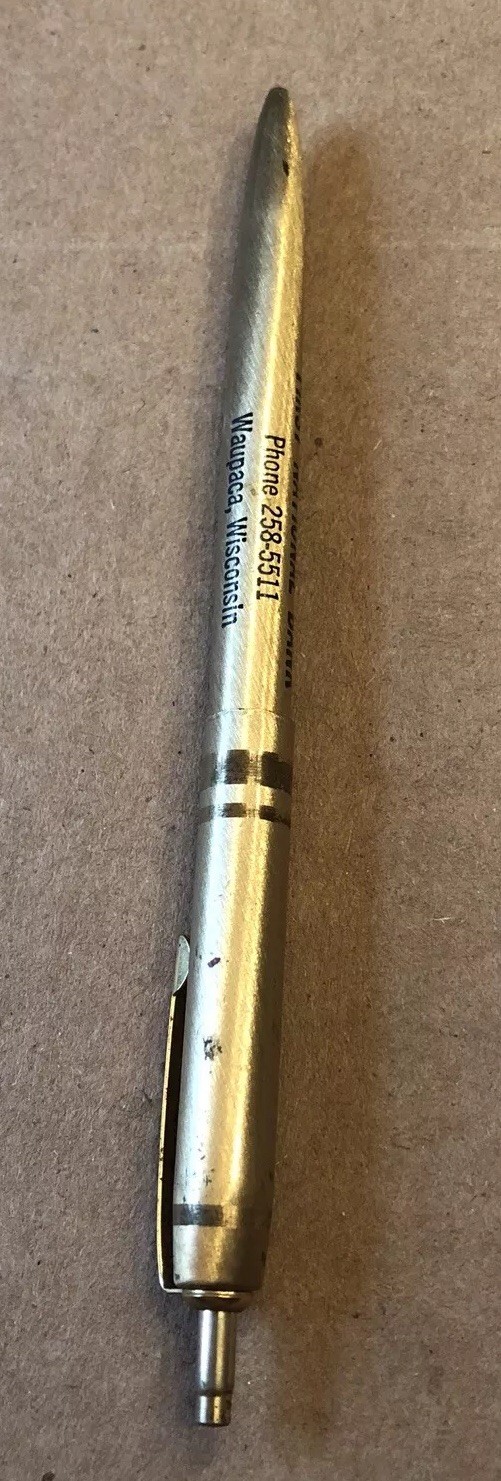Vintage 1970s First National Bank Of Waupaca, Wisconsin Pen