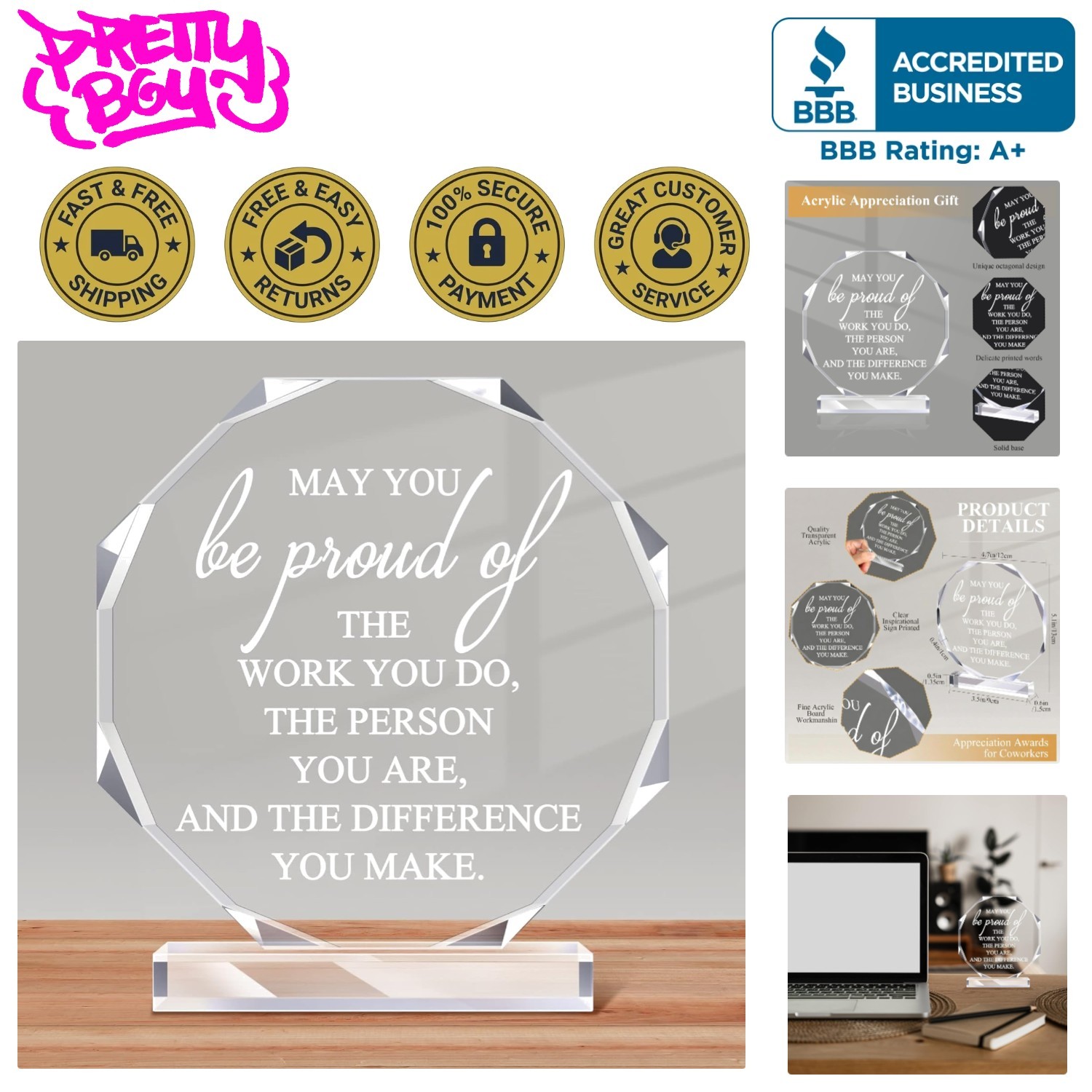Inspirational Acrylic Thank You Sign – Perfect Gift for Nurses and Teachers