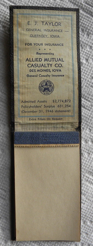 1948 Taylor Insurance,Guernsey,Iowa,Allied Mutual Casualty,Des Moines,IA Booklet