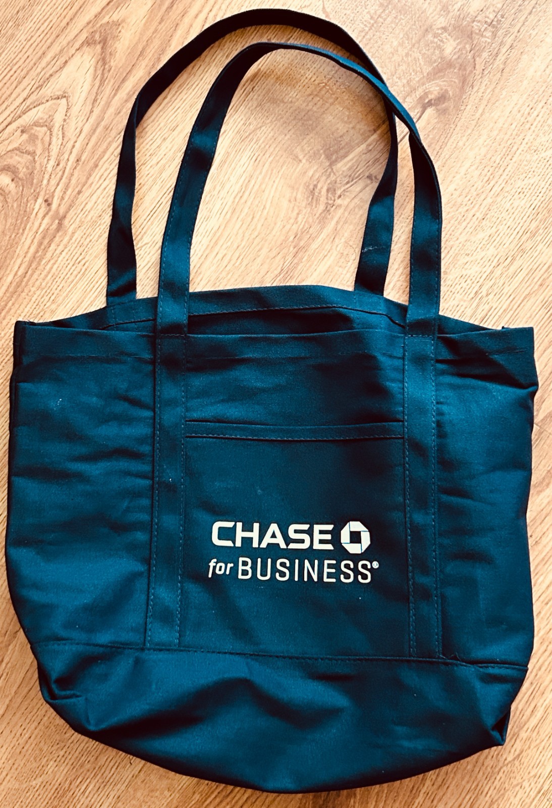 Chase for Business logo navy blue huge sturdy heavy canvas shopping tote bag NEW