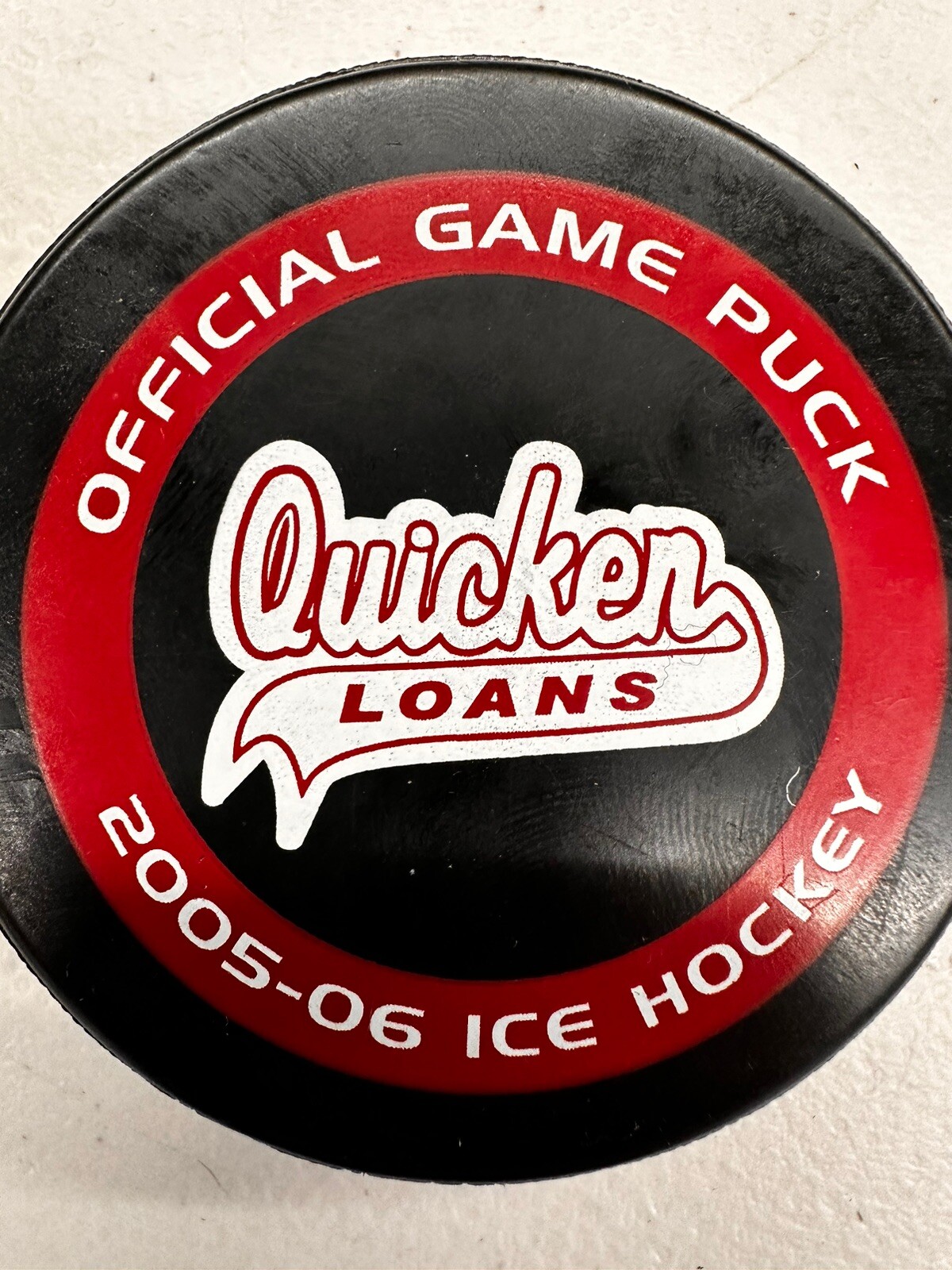 Quicken Loans Hockey Puck From 2005-06 Detroit Michigan Based Team