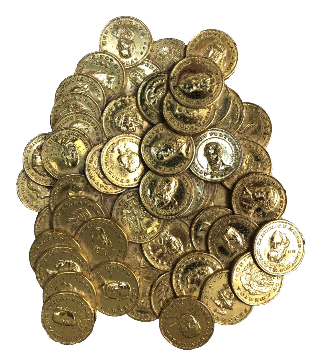 Vintage Bank of America Advertising Coins Look Like Gilded Metal Paperweight.