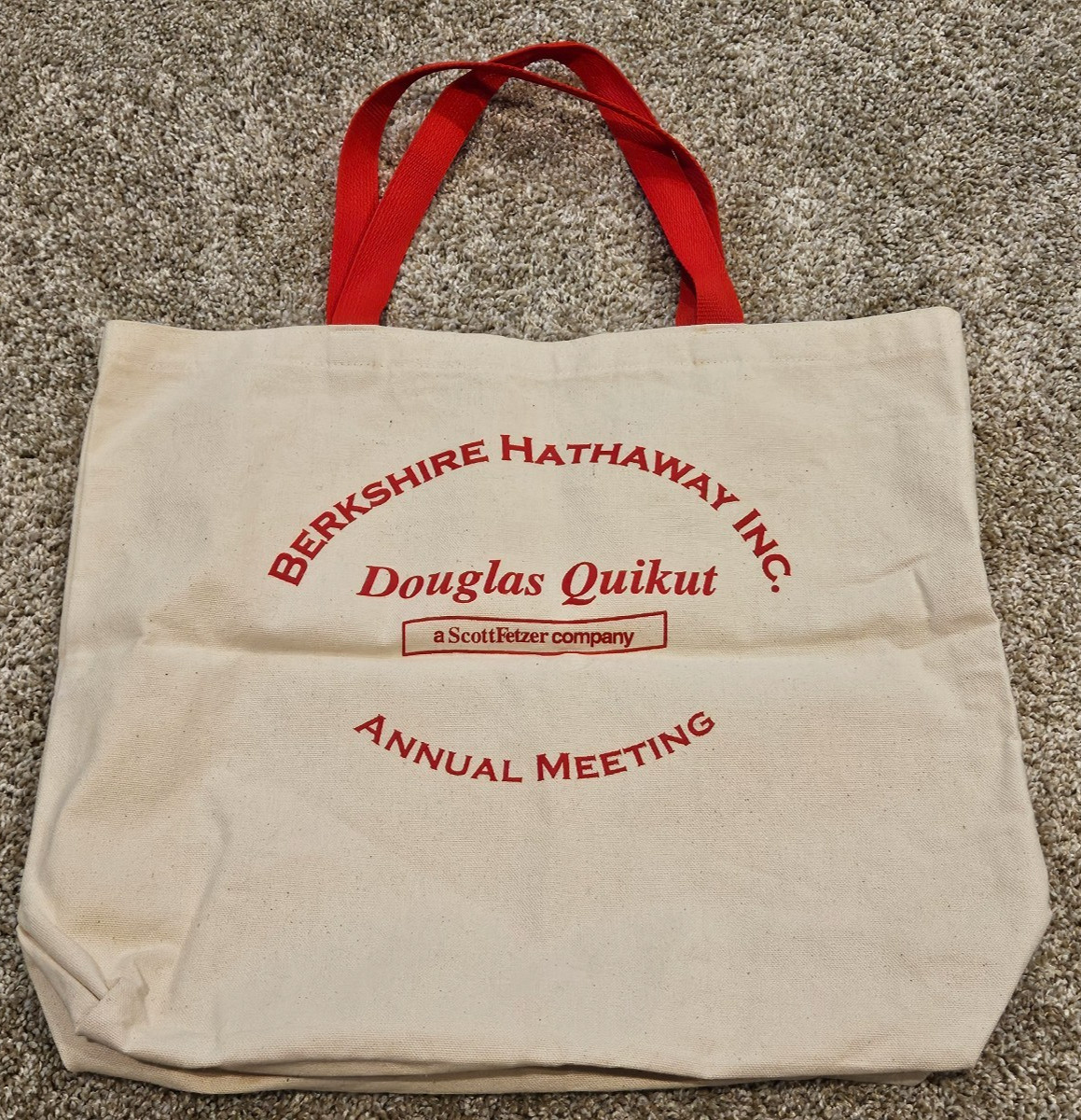 Berkshire Hathaway Douglas Quikut Annual Meeting Canvas Tote Bag – NICE