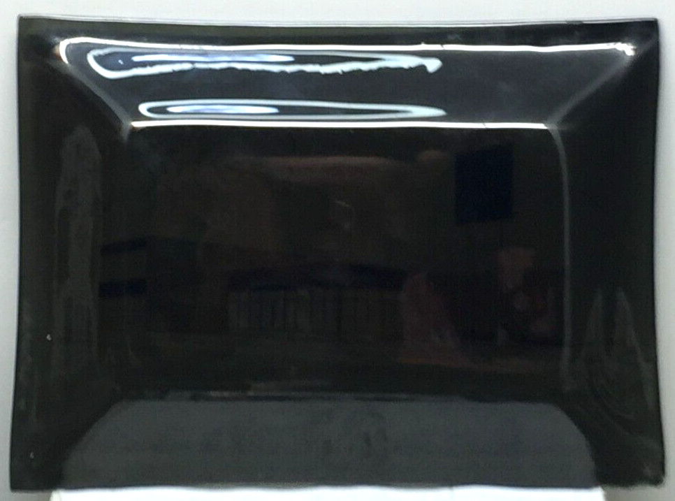 Vintage Glass Black Ashtray “Jamestown National Bank” 6.5″ X 4.75”