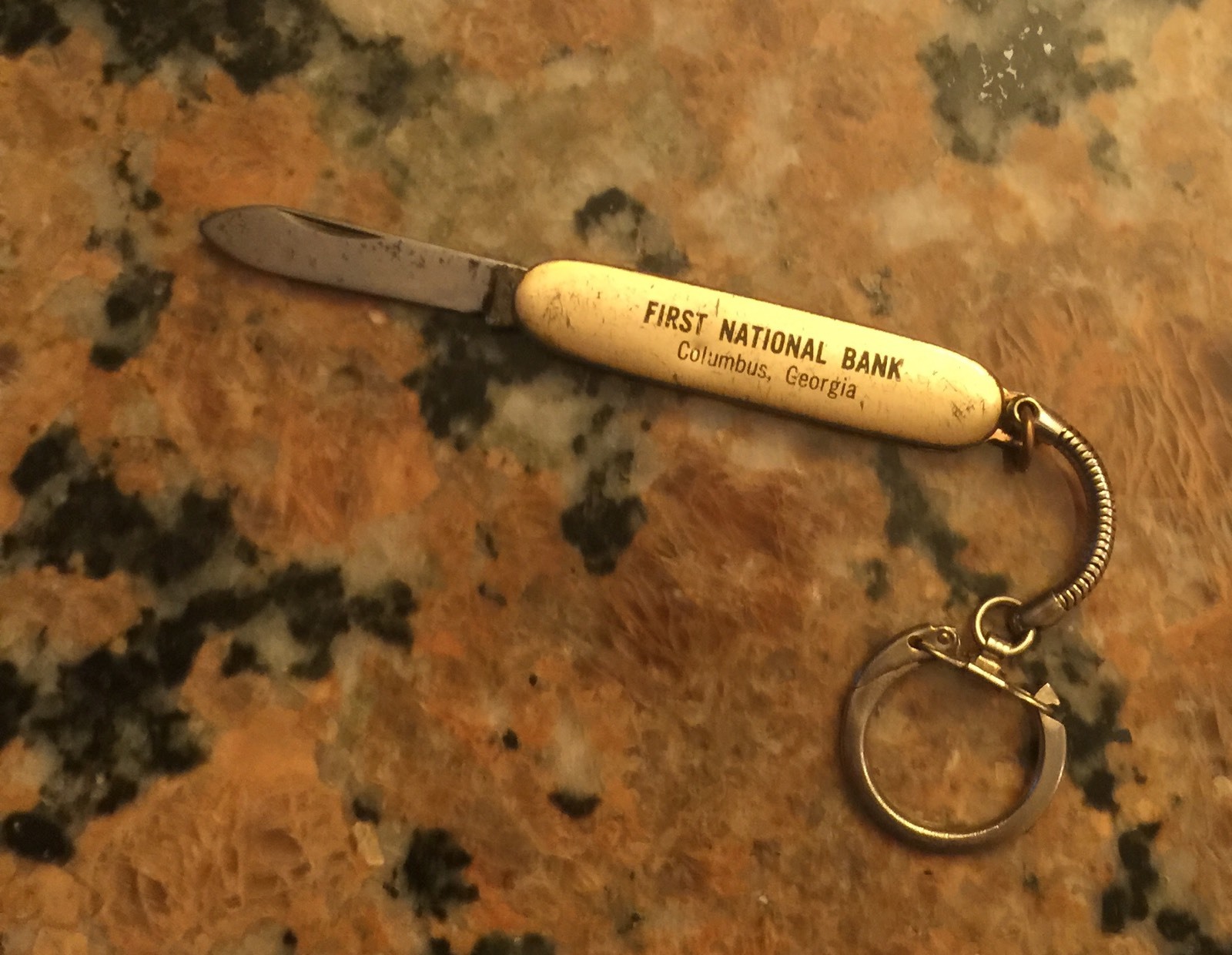 First National Bank Columbus, Georgia Keychain Knife Blade 1.25″