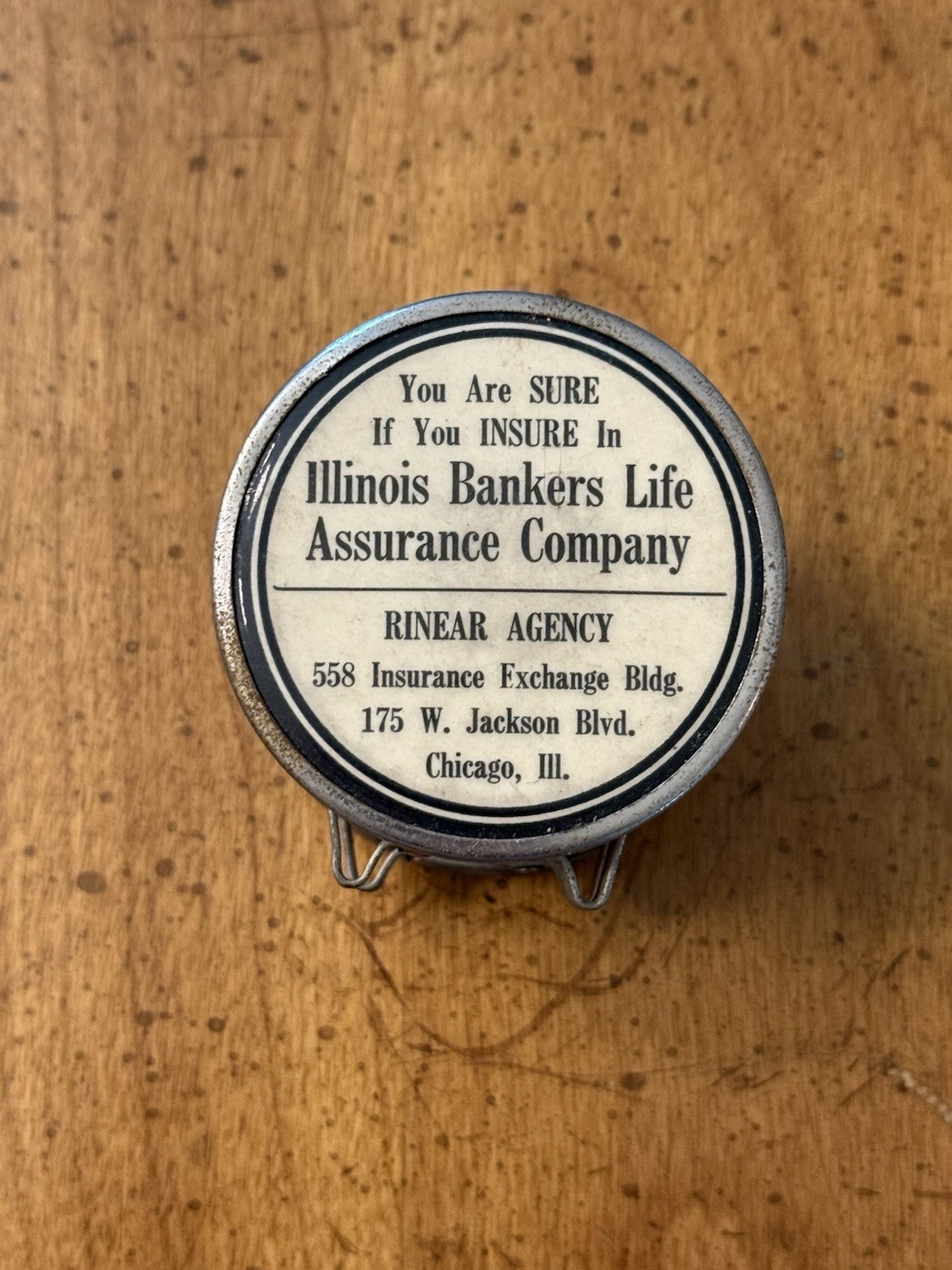 VINTAGE Illinois Bankers Life Assurance Company Robert Agency Coin Bank Chicago