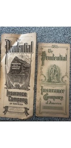 Two Prudential Life Insurance Policies 1911 Catherine Wheeler Newark NJ