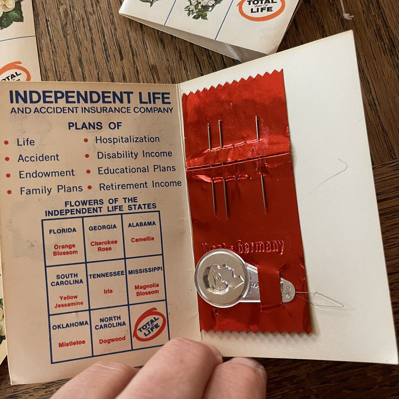Vintage Independent Life Insurance Co. Advertising Sewing Kit Lot of 6