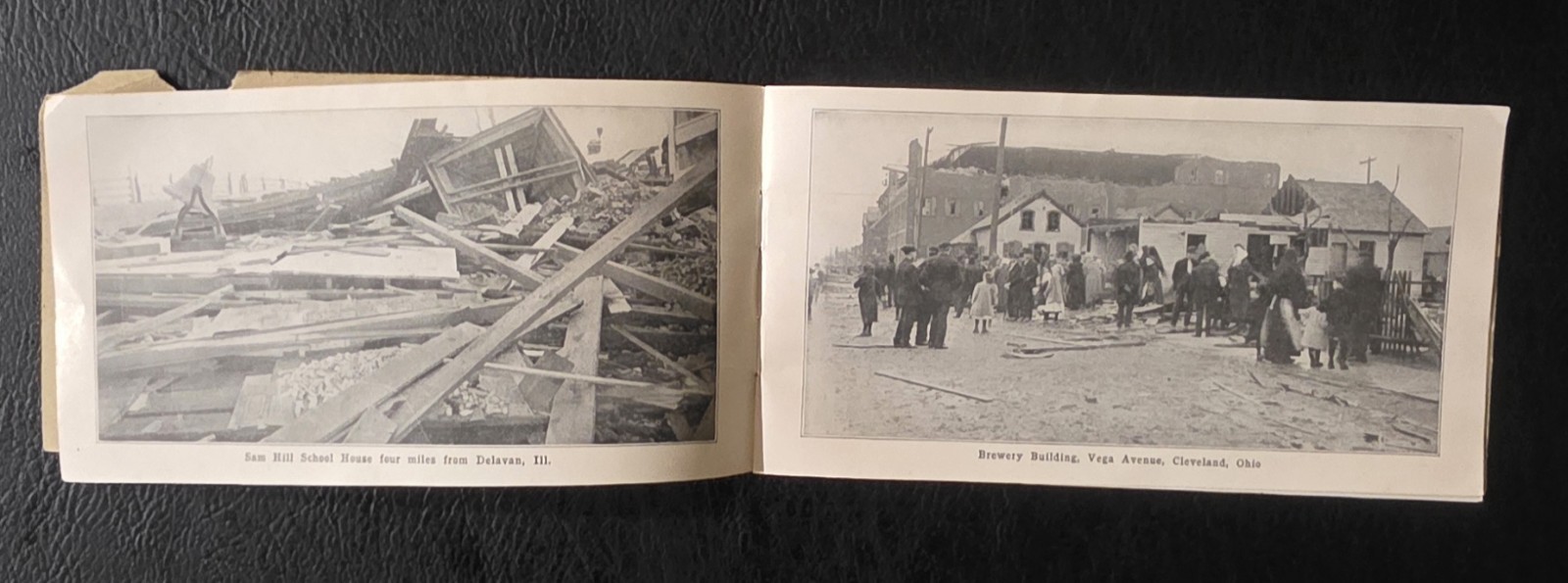 Antique Cyclone Tornado Damage Photo Booklet Great American Insurance c1900 Midw