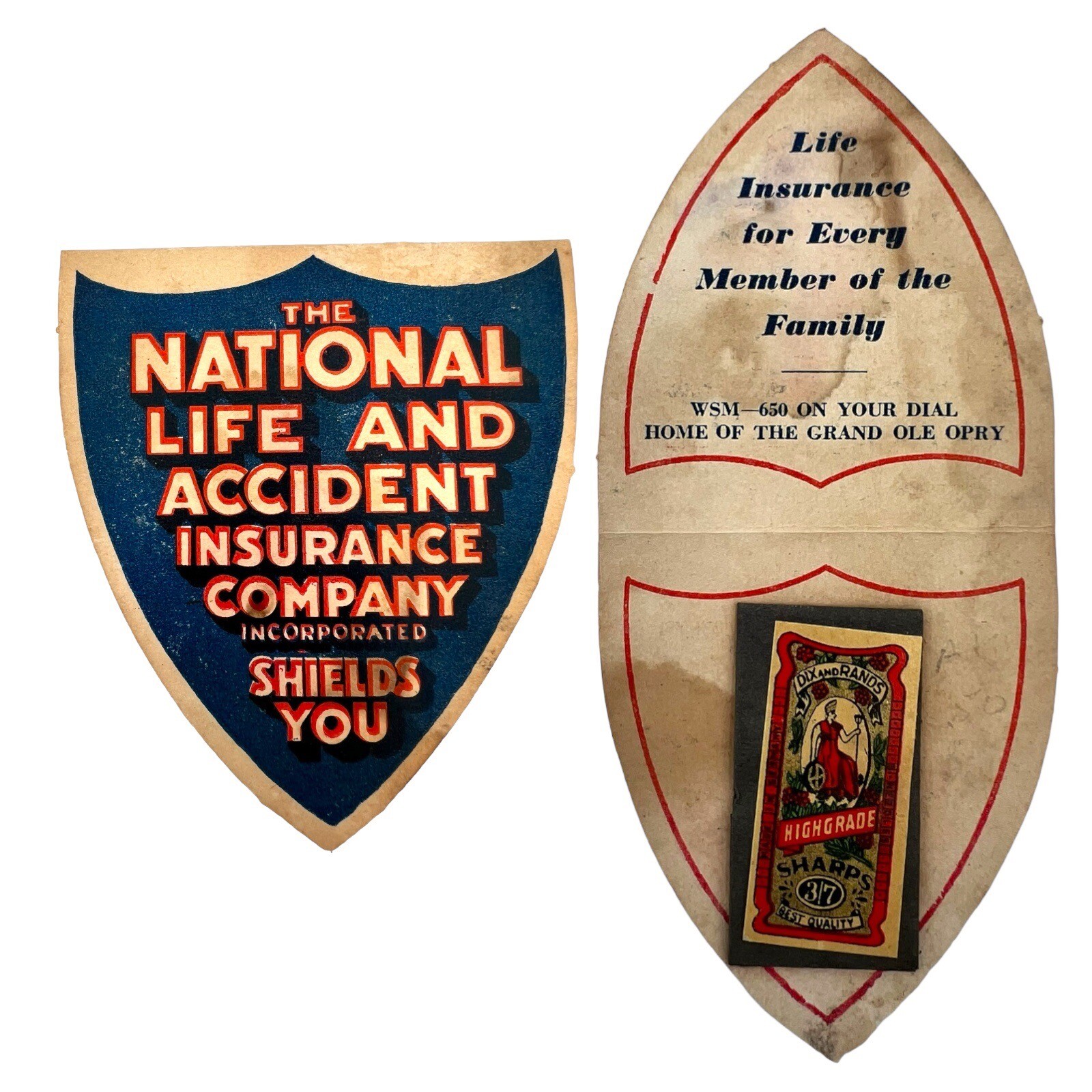 VTG 1950s National Life Insurance Promo Dix & Brands Sewing Needles Collectible