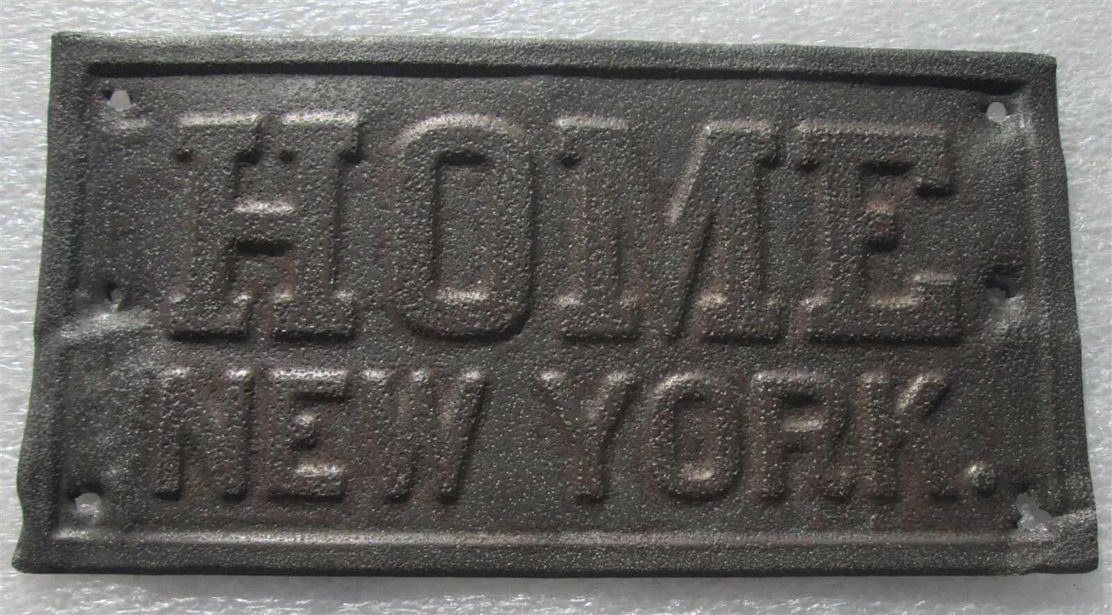 HOME OF NEW YORK: Authentic Insurance Company Tin Marker/Sign-FIRE MARK BU#230