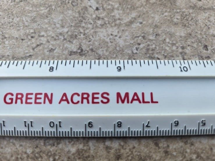 Vintage Dime Savings Bank Plastic Ruler Green Acres Valley Stream NY