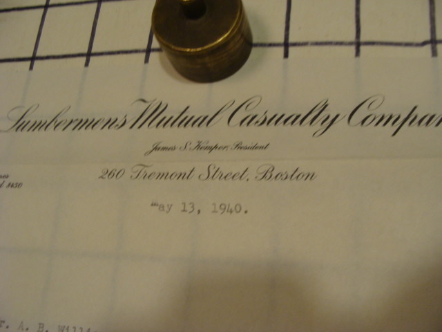vintage original paper — 1940 LUMBERMEN’S MUTUAL CASUALTY Co – letter – signed