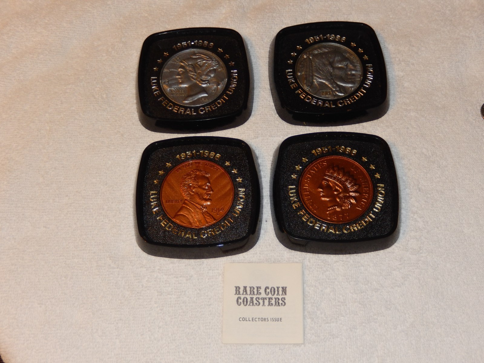 Rare Coin Coaster Set Luke Federal Credit Union
