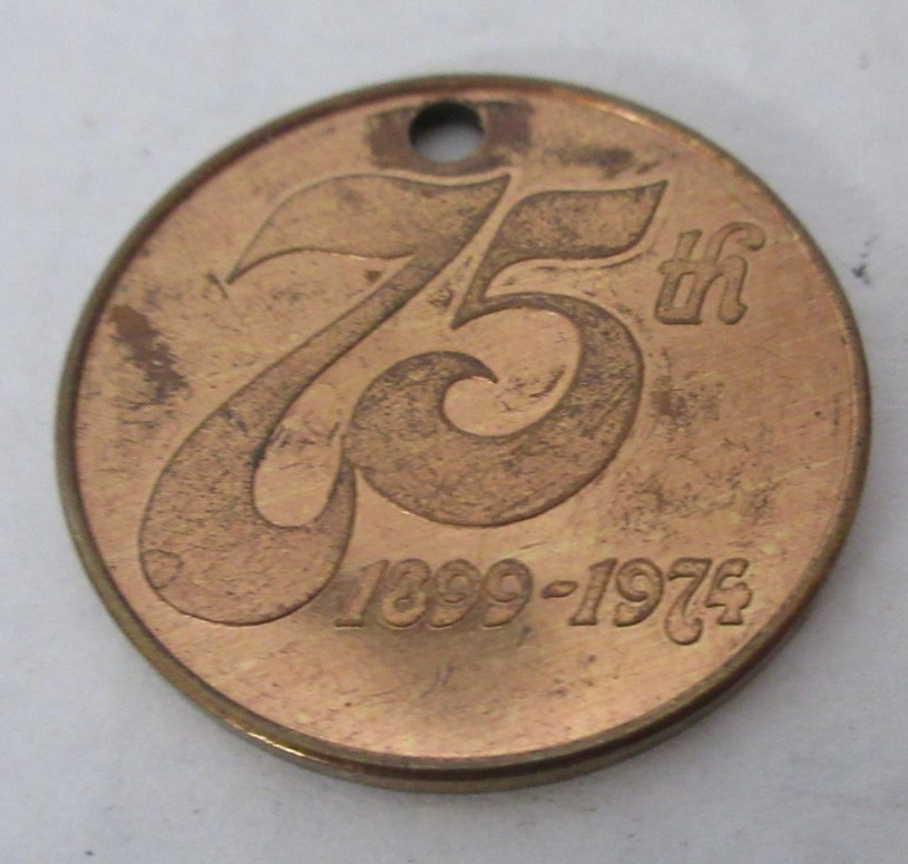 Vtg 1899 – 1974 Citizens State Bank El Dorado KS 75th Anniversay Key Chain Token