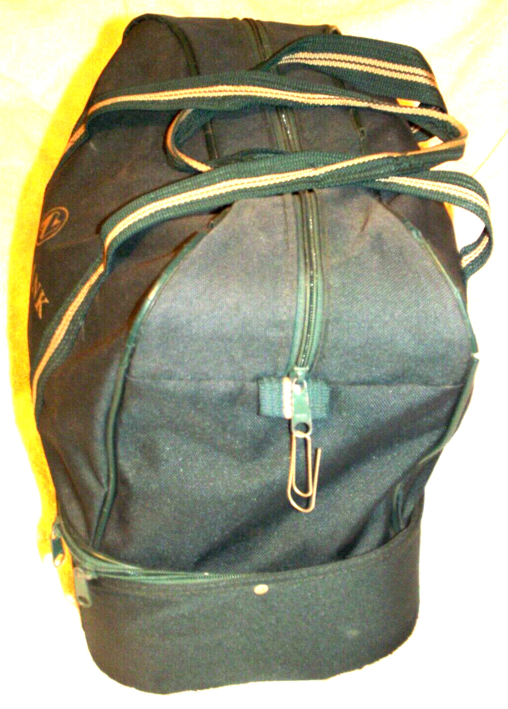 RARE Vintage Nedbank Bank South Africa Two Compartment Carrying Bag Green Canvas
