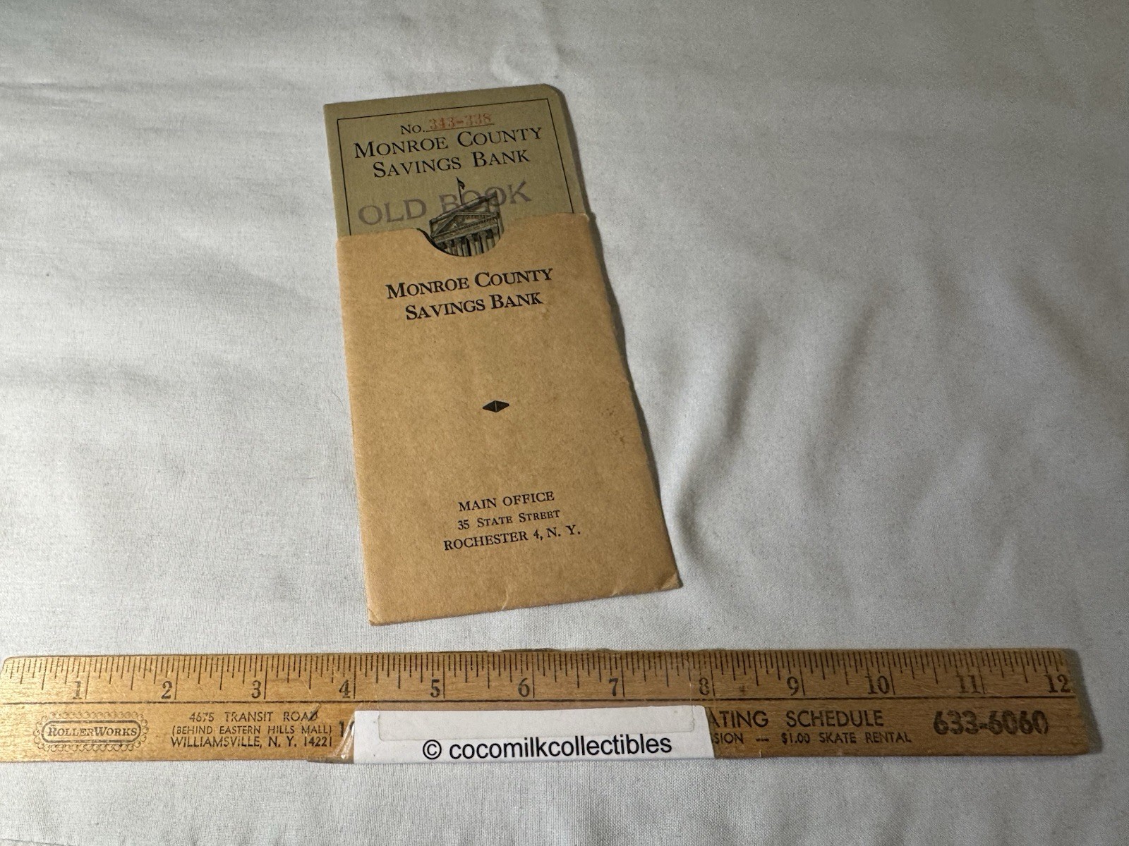 Vintage 1946 Deposit Saving Bank Book Monroe County Savings Bank Rochester NY
