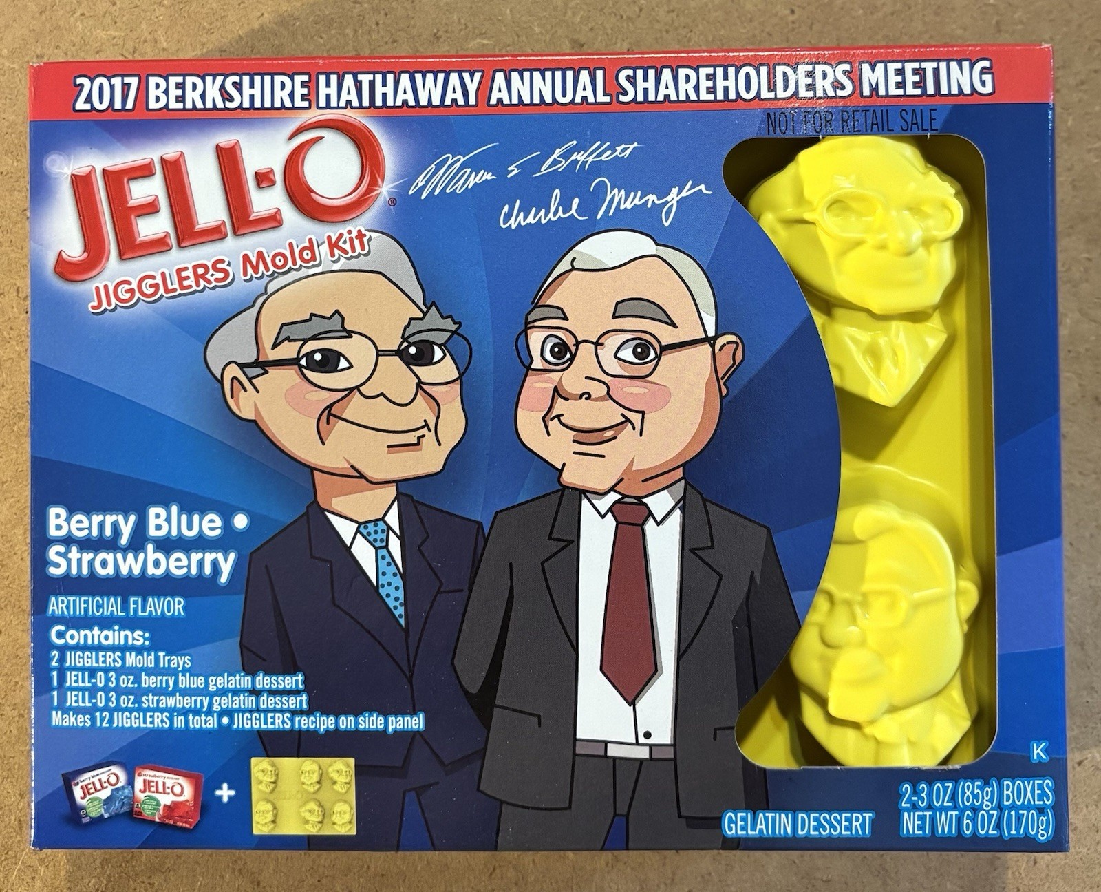 Warren Buffett Jell-O Mold Berkshire Hathaway Exclusive 2017 Omaha Rare Charlie