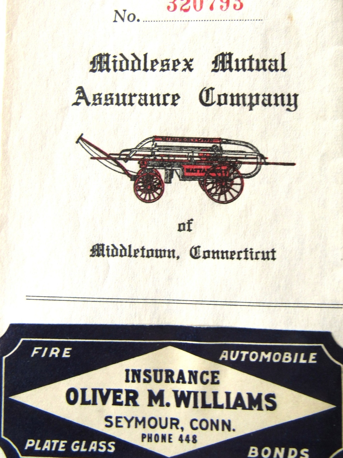 1940’s Middlesex Mutual Policy Lot Middletown CT Urban Seymour Barn Dwelling US