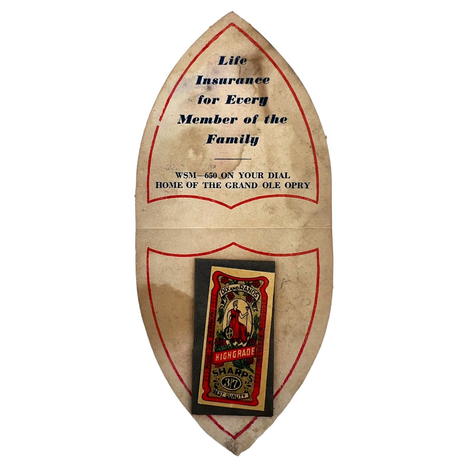 VTG 1950s National Life Insurance Promo Dix & Brands Sewing Needles Collectible
