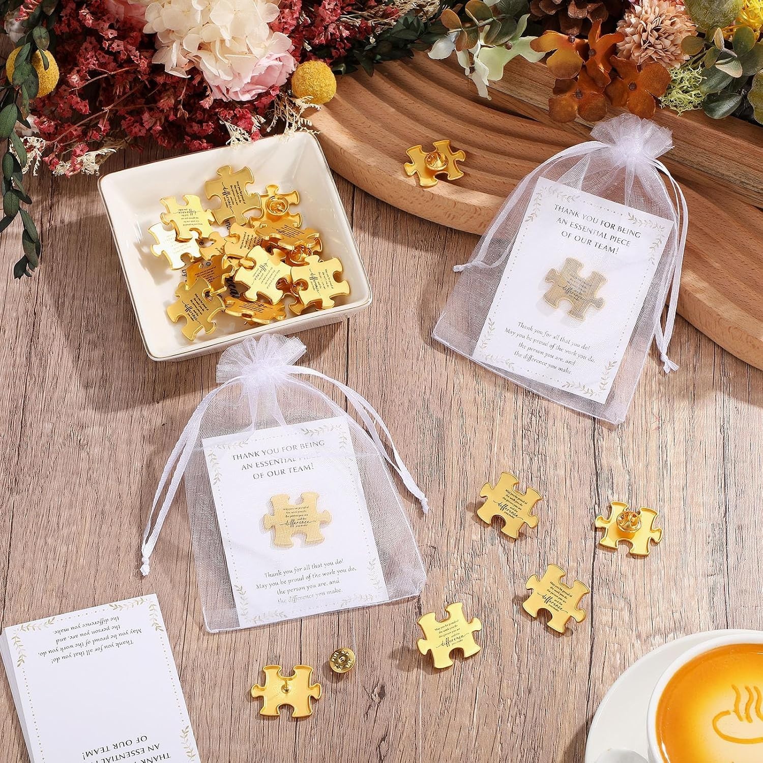 Bulk Employee Appreciation Set with Puzzle Piece Pins