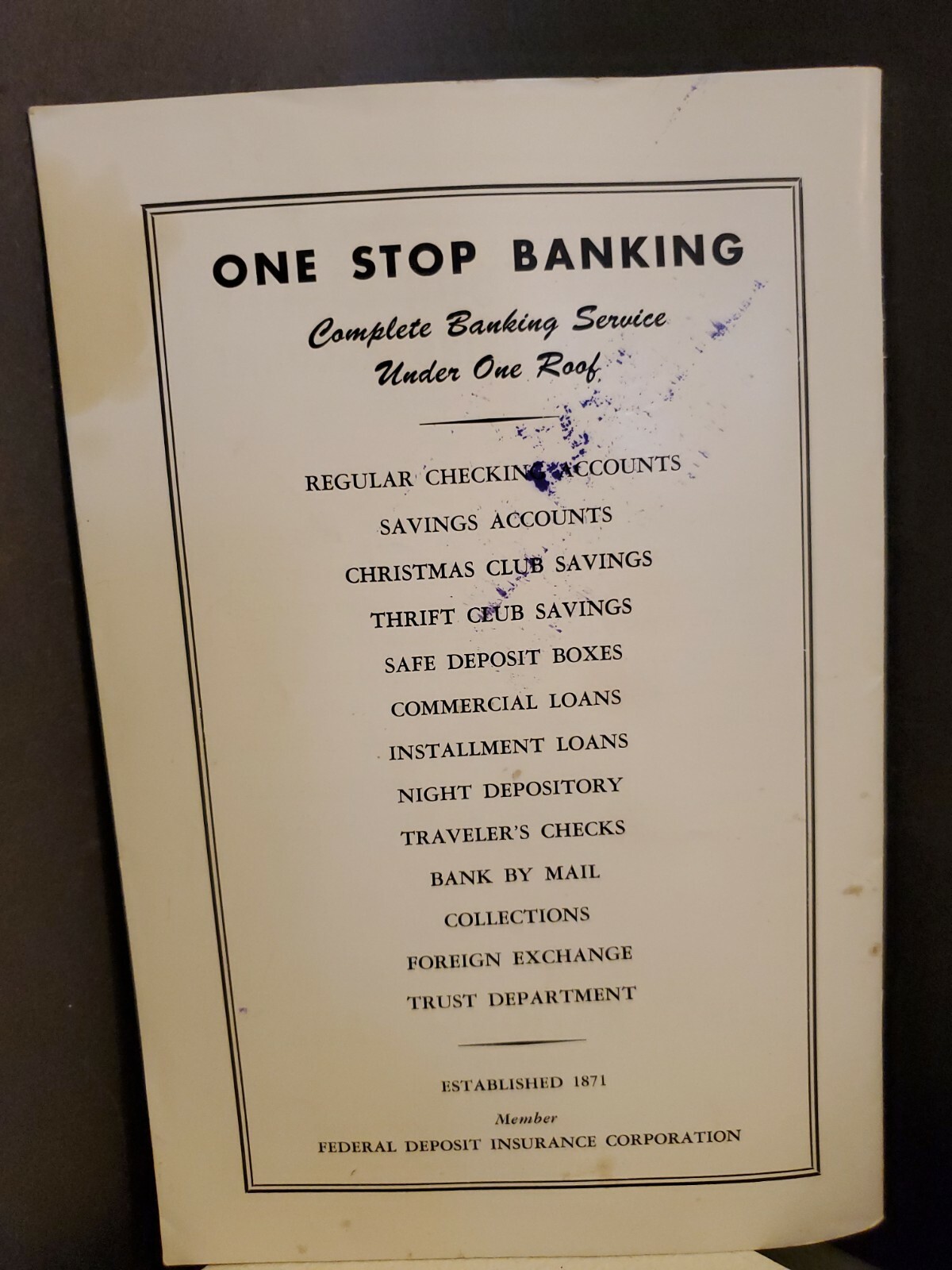 1959 First National Bank Almanac – Kirkwood Bloomington Indiana One Stop Banking