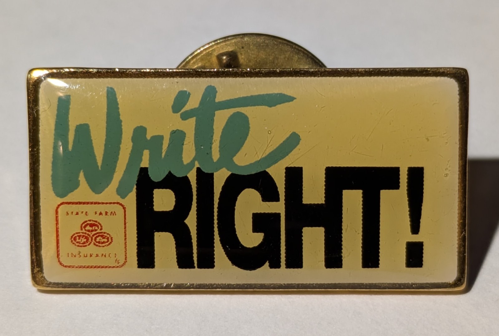 Vintage State Farm Insurance Write Right Lapel Pin