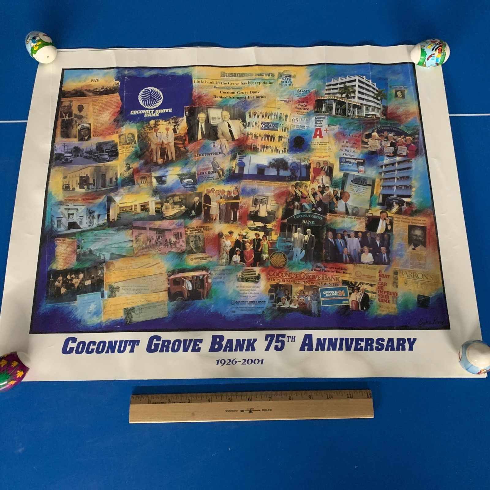 Coconut Grove Bank 75th Anniversary Commemorative Poster (1926–2001)