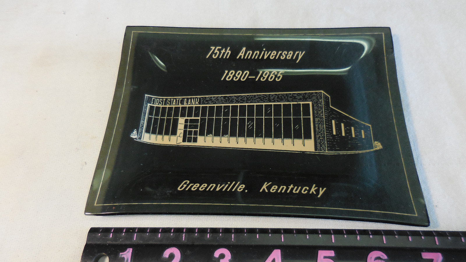 75TH ANNIVERSARY 1890-1965 GREENVILE,KENTUCKYFIRST NATIONAL BANK ASHTRAY