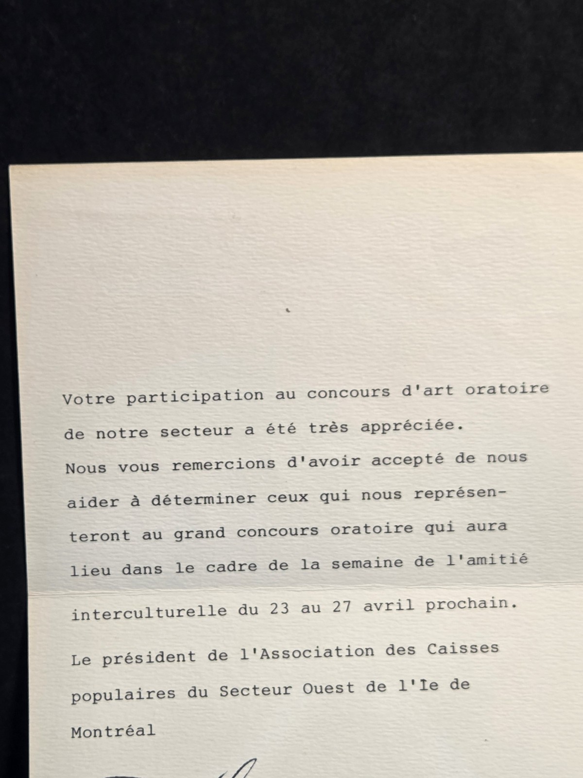 1970s Lettre signée Robert Pilon Desjardins Jacques Fauteux Succession