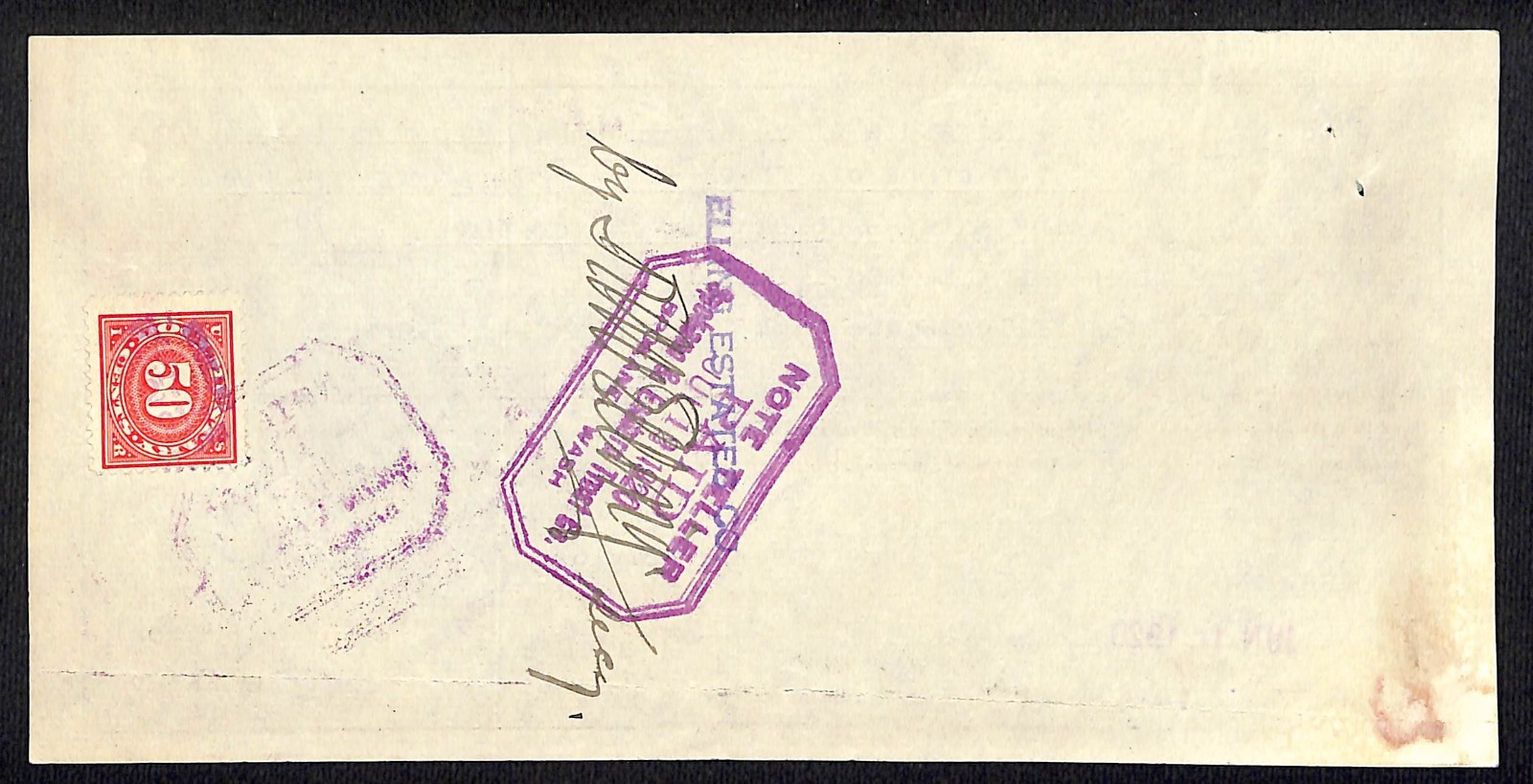 Elling State Bank Virginia City, MT 1919 Promissory Note w/ Rev Stamp (#3)