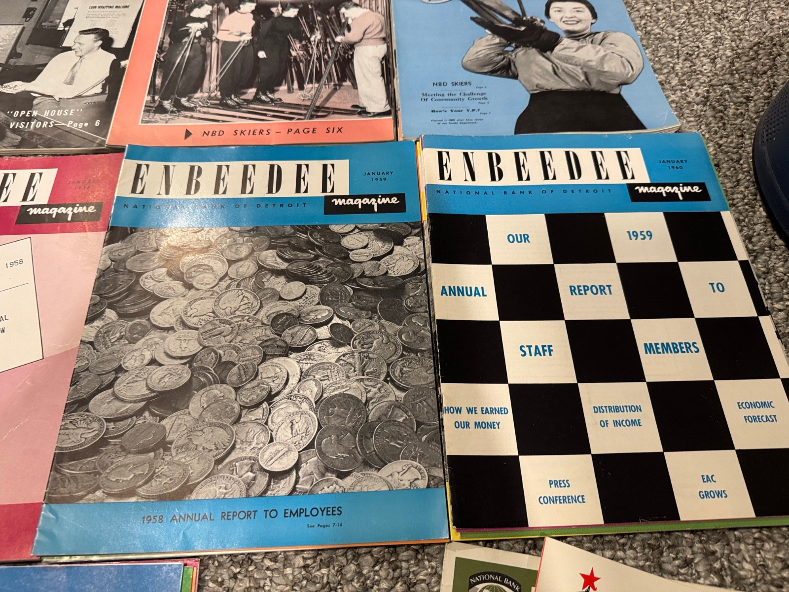Large Lot of NBD National Bank of Detroit Enbeedee Employee Monthly Newsletter