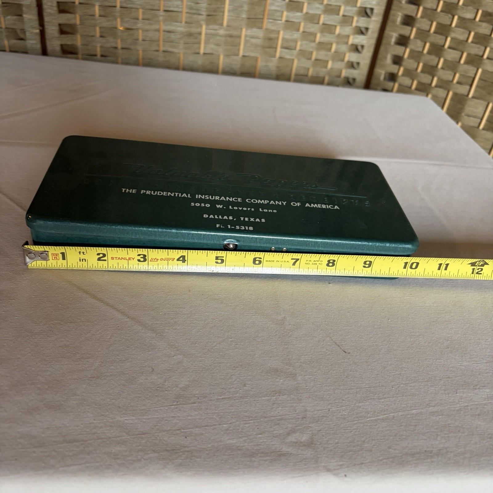 VTG Metal Storage Box The Prudential Insurance Co. 5050 W. Lovers Ln. Dallas TX