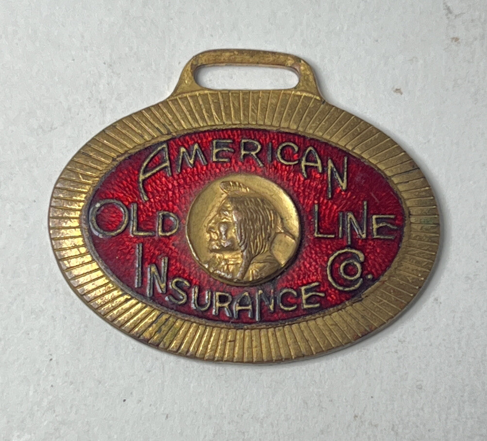 Antique 1900’s Old Line American Insurance Company Fob Medallion Lincoln NE