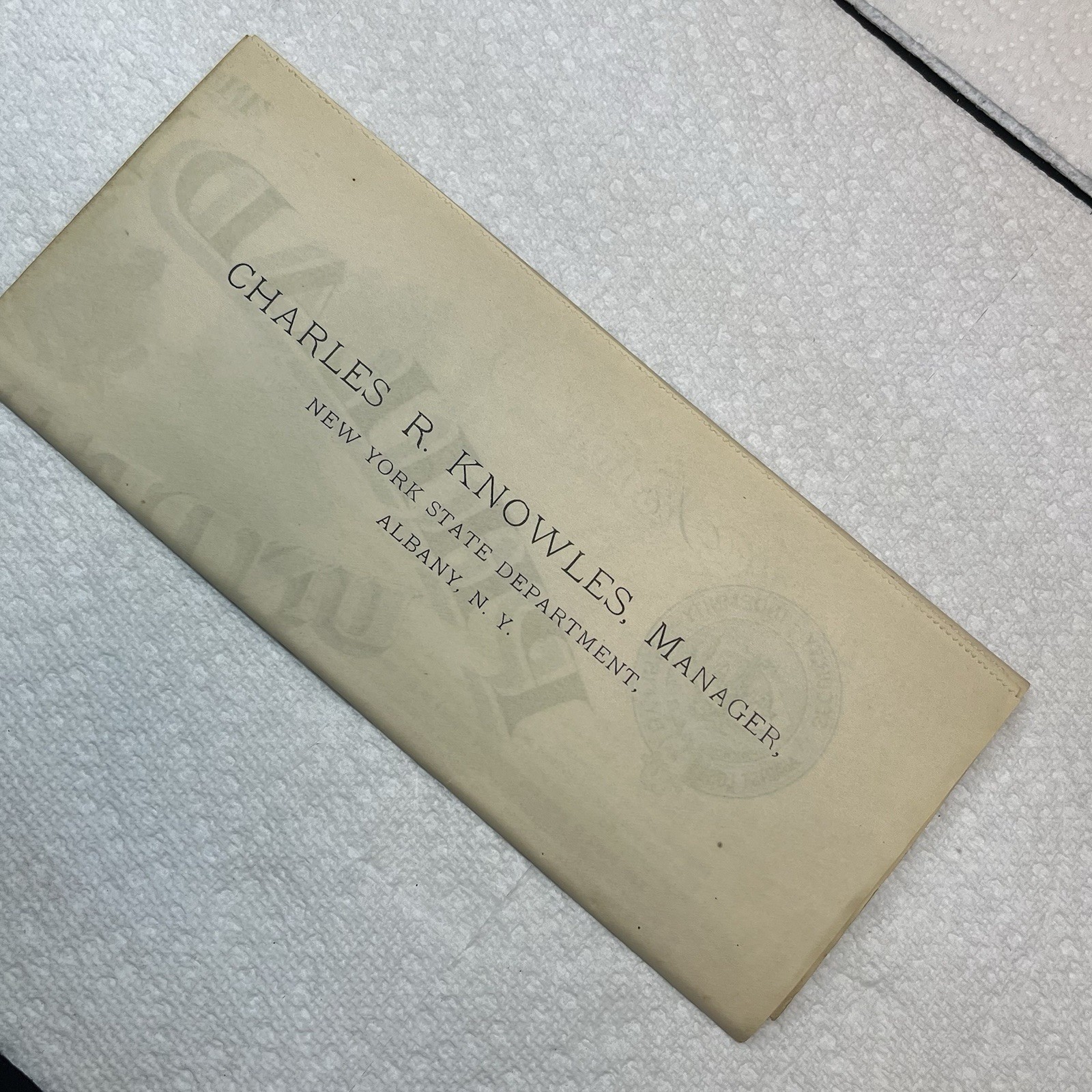 Fire Insurance Policy Vintage 1899 New York and New Jersey
