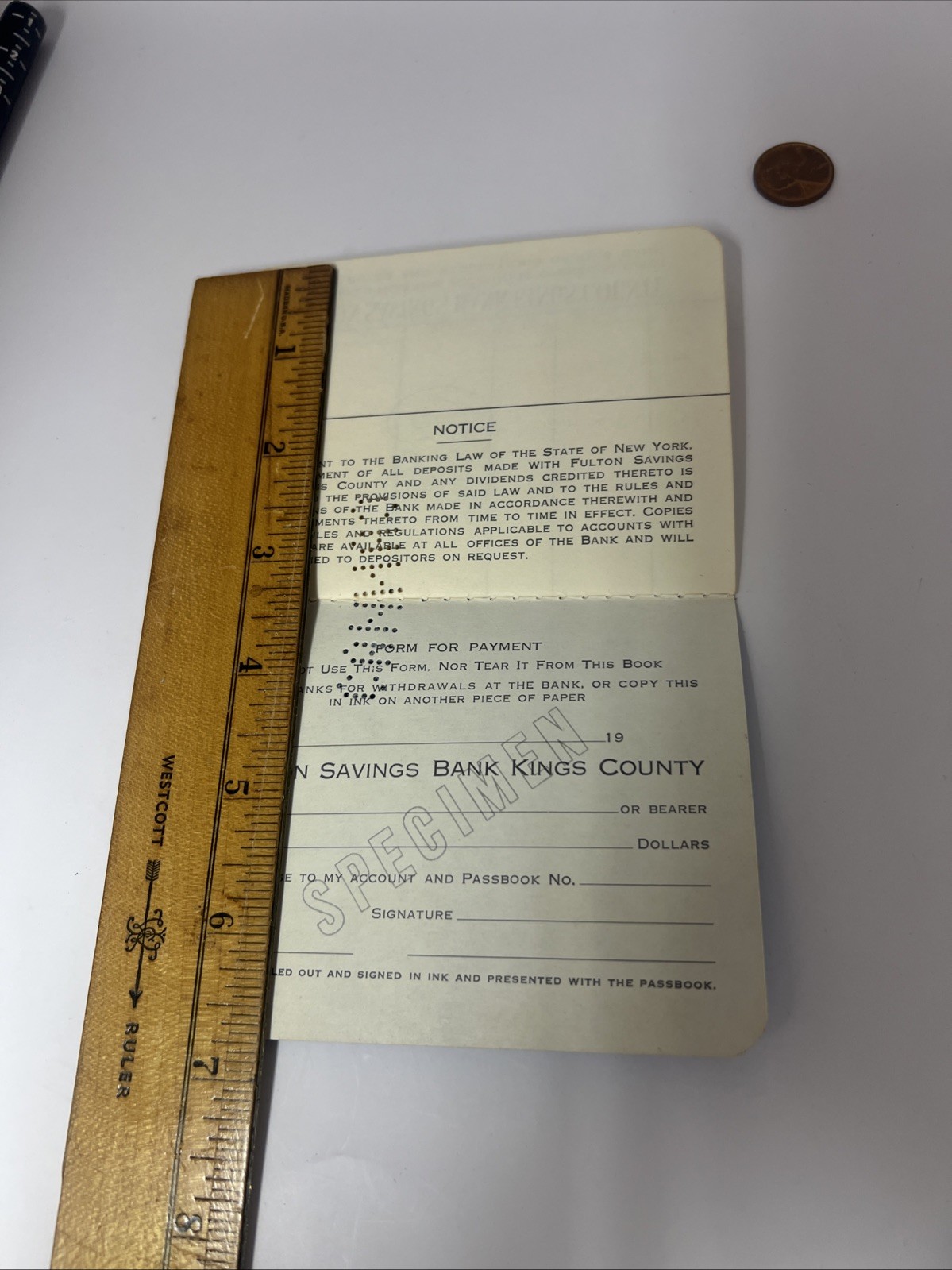 1972 Fulton Savings Bank Deposit Book New York Kings County