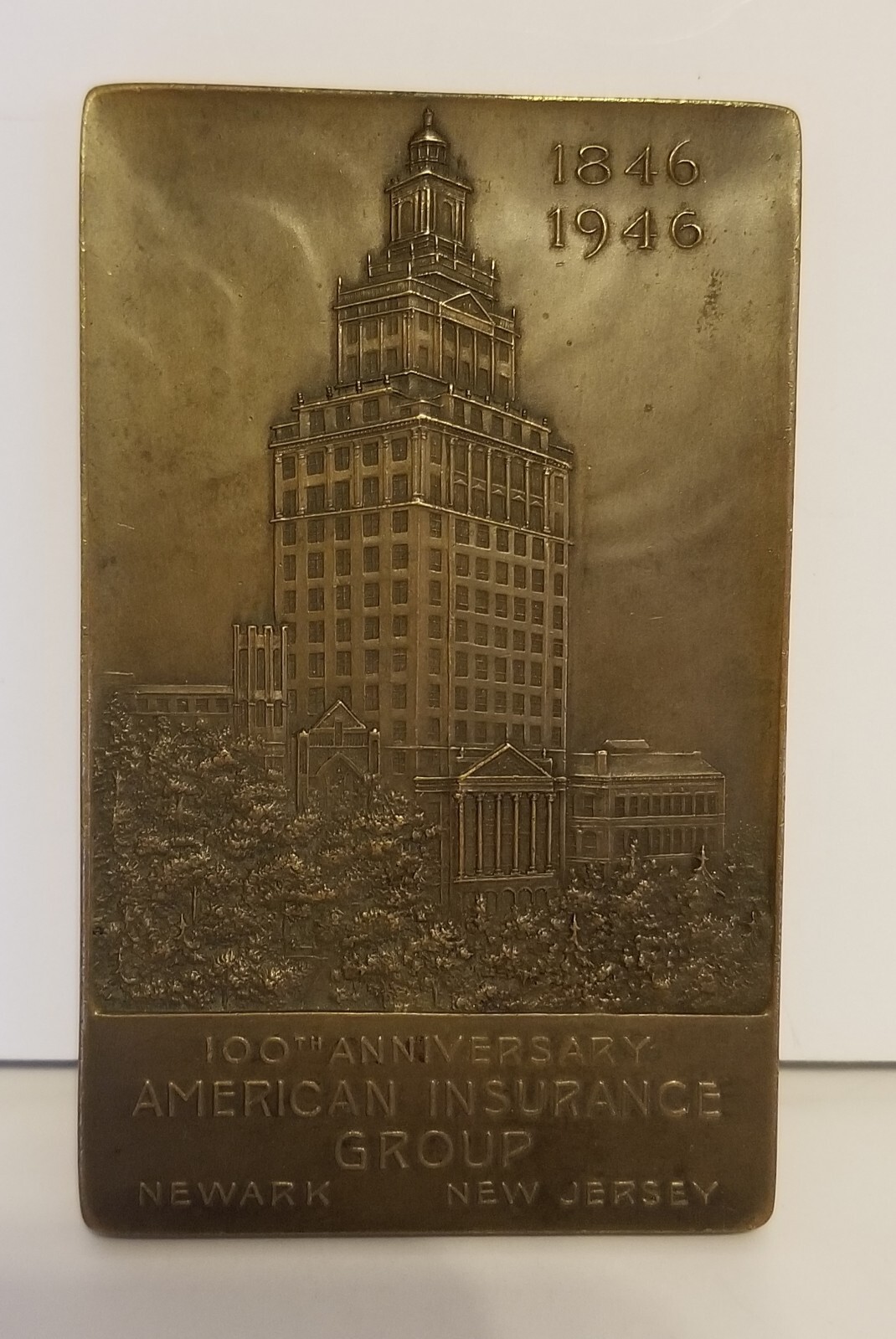 Rare Vintage Whitehead Hogue 1846 1946 American Insurance Group NJ Paperweight