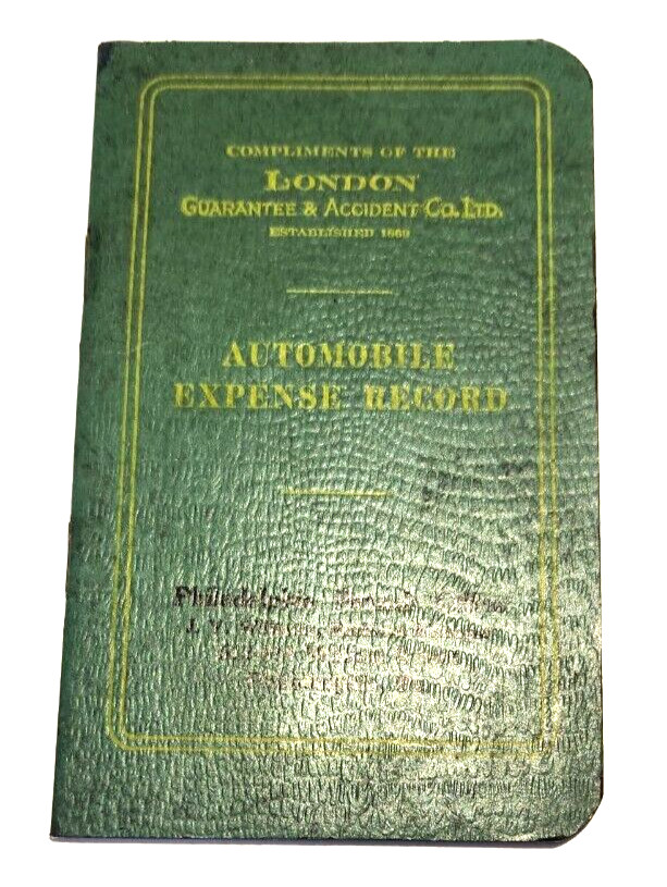 Vintage London Accident Co Automobile Expense Record Booklet