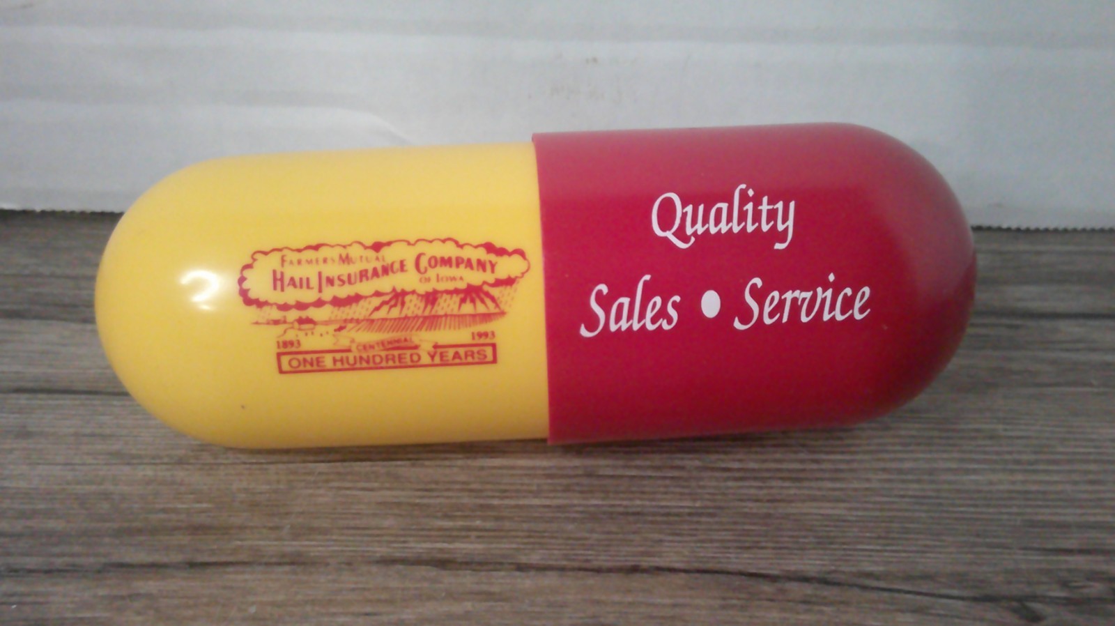 Farmer’s Mutual Insurance of Iowa advertising hail insurance trinket box Y