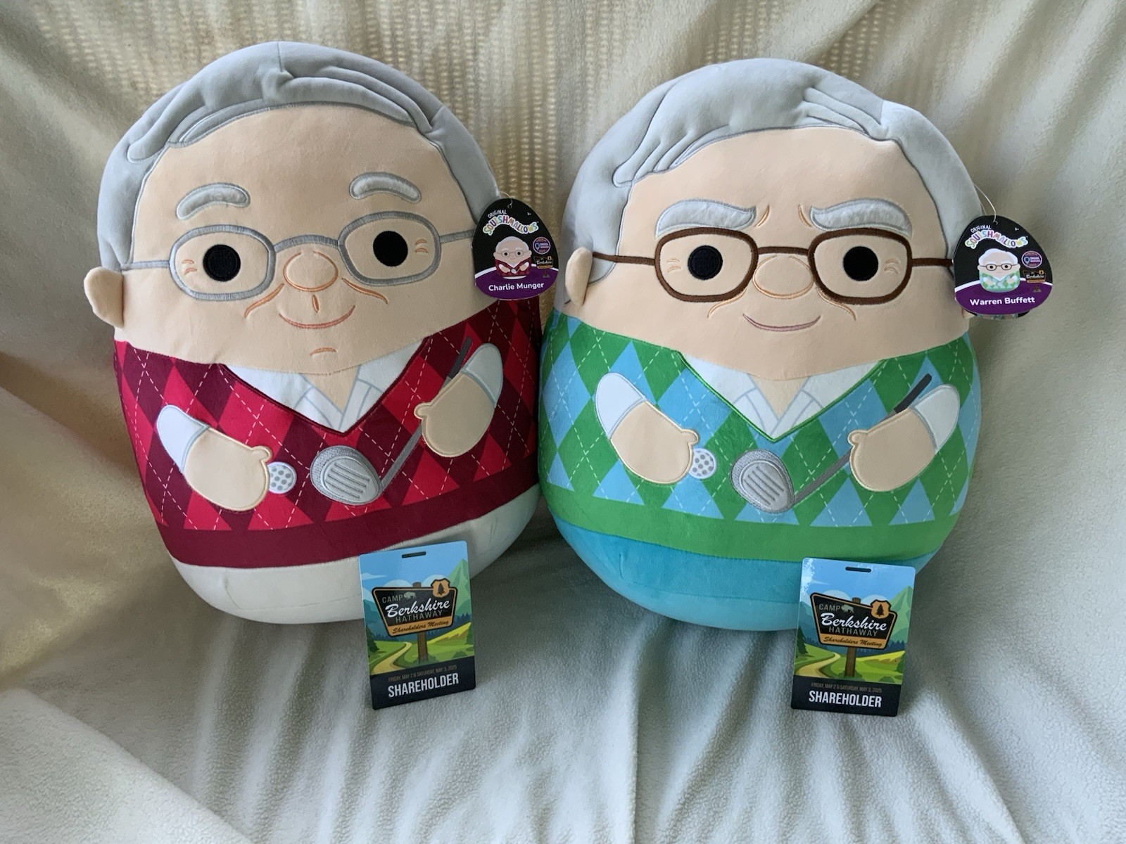 Warren Buffett Charlie Munger Squishmallow 16” 2025 Berkshire Hathaway Sharehold