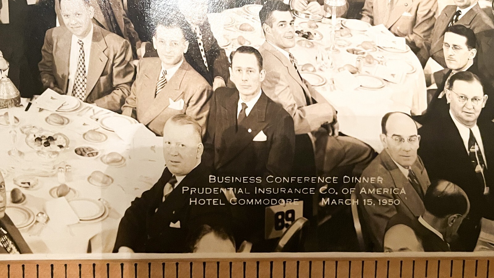 Vintage MCM 50s 12×20 Photograph Prudential Insurance Business Conference Dinner